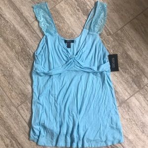 Sexy nighty sleeping shirt pajama top with lace